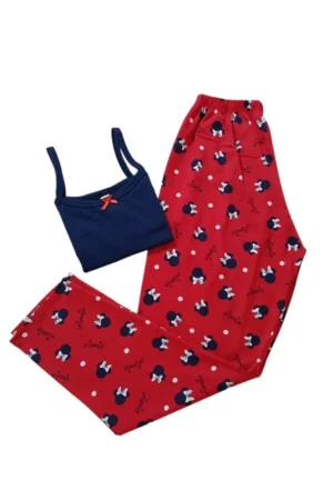 Pijamas de Mujer Pantalón Capri con Camisa en Tiras