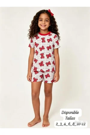 Pijama Niña Pantalón Largo y Manga Corta - Franela de Algodón (Ref. 02)